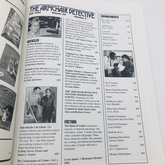 The Armchair Detective 25th Anniversary Issue Fall 1992 Vol 25 No 4 Magazine - Picture 3 of 6